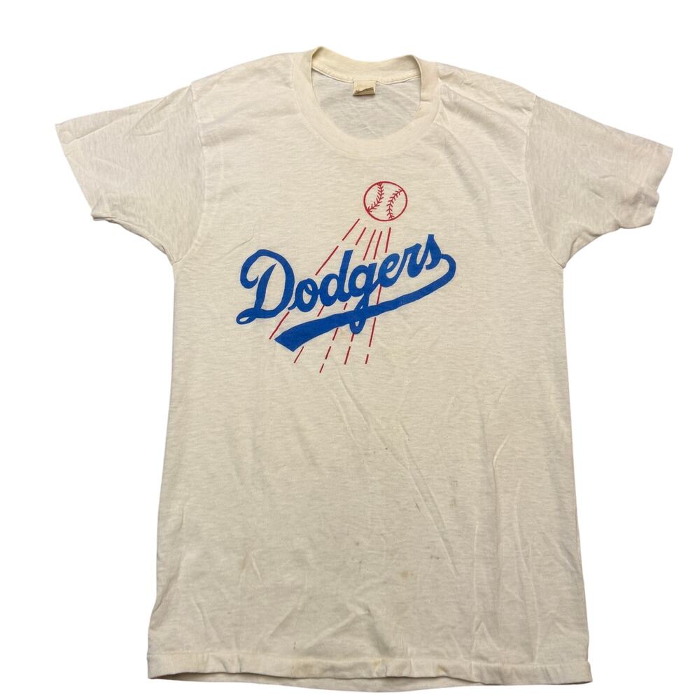 Vintage 70s Los Angeles LA Dodgers Graphic T-Shirt Men's Medium Single Stitch